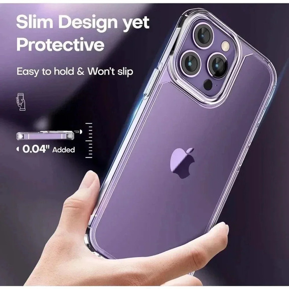 TAURI Clear Case for iPhone 14 Pro Case Not-Yellowing 2 Screen & Lens Protectors - Picture 7 of 8